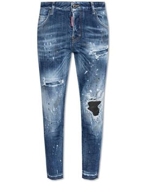 DSquared² Distressed Skinny Jeans - Blue