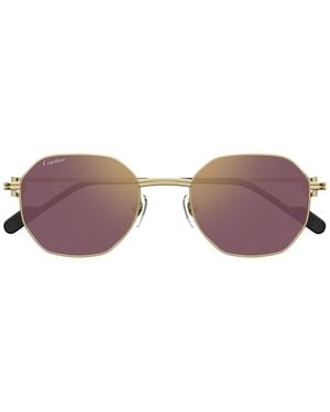 Cartier Hexagonal Frame Sunglasses - Brown