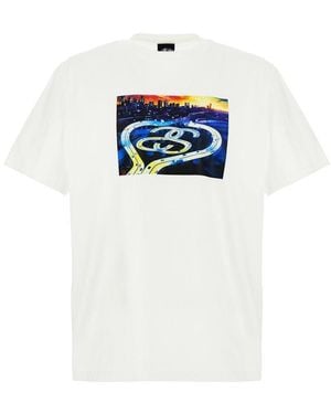 Stussy Ss Highway Crewneck T-Shirt - White