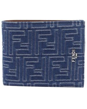 Fendi Ff Jacquard Bi-Fold Wallet - Blue