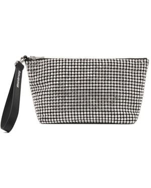 Alexander Wang Embellished Zip Detailed Clutch Bag - White