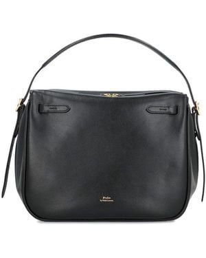 Polo Ralph Lauren Polo Id Leather Boston Bag - Black