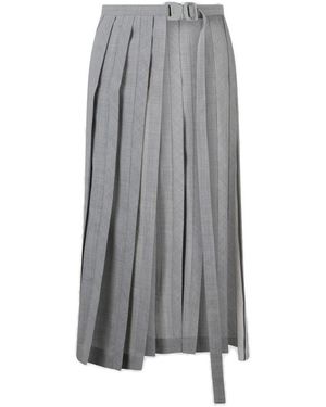 Dior Dior Belted Pleated Skirt - Grey