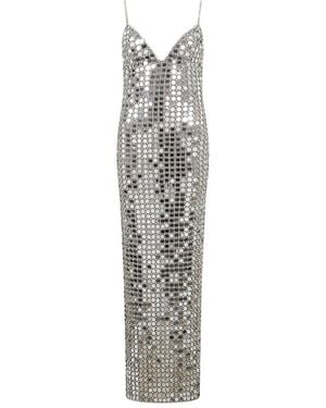retroféte Perri Plunging V-Neck Dress - Gray