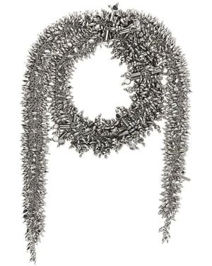 Dries Van Noten 'Embroidered Scarf' Necklace - Grey