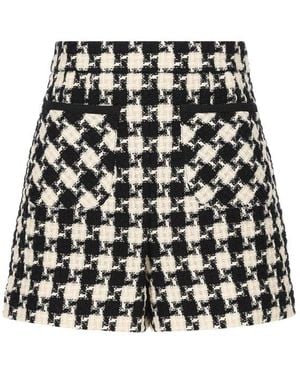 Valentino Damier Light High Waist Shorts - Black