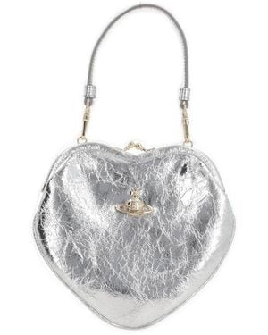 Vivienne Westwood Orb Plaque Metallic Effect Tote Bag - White