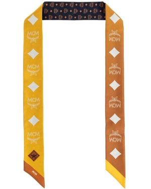 MCM Logo Printed Scarf - Blue
