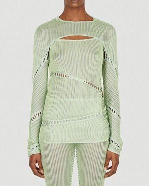 Isa Boulder Jigsaw Reversible Knit Top - Green