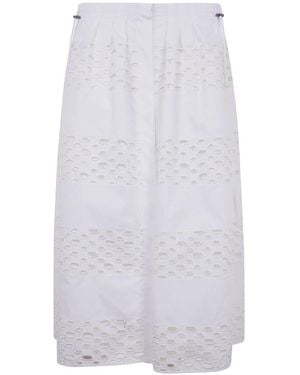 Mantu Eyelet Midi Skirt - White