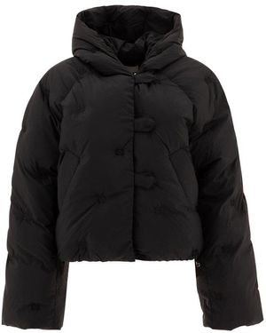 Ganni Short Tech Puffer Jacket in Black | Lyst
