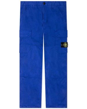 Stone Island Compass Patch Straight-Leg Cargo Pants - Blue