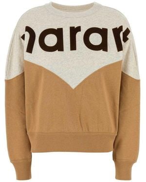 Isabel Marant Houston Logo Printed Crewneck Sweatshirt - Brown