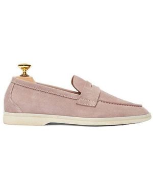 SCAROSSO Luciana Almond Toe Loafers - Pink