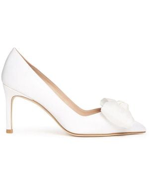 Stuart Weitzman Anny Bow-detailed Pumps - White