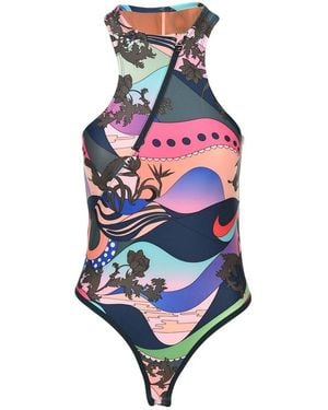 Nike Graphic Printed One-piece Swimsuit - White