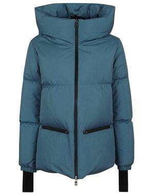 Herno Hooded Zipped Down Coat - Blue