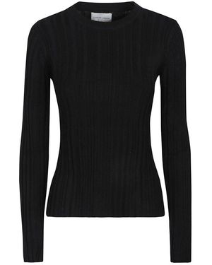 Loulou de Saison Elsa Ribbed Long Sleeve Top - Black