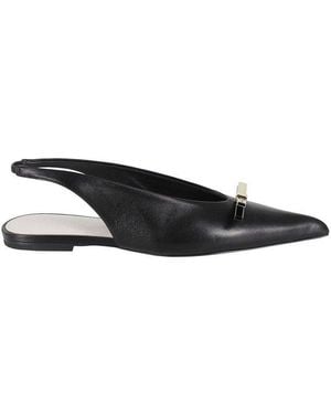 Lanvin Pointed-Toe Slingback Flats - Black