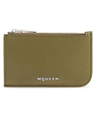 Alexander McQueen Logo Plaque Zipped Wallet - Green