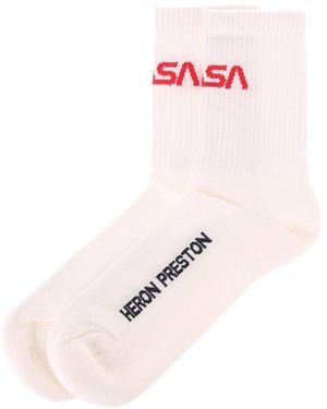 Heron Preston Logo Printed Socks - Pink