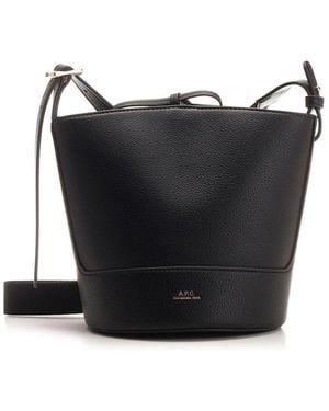 A.P.C. Ana Logo Stamp Bucket Bag - Black