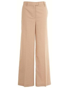 Liu Jo Straight Leg Pleated Palazzo Pants - Natural