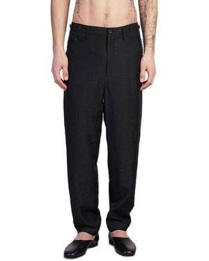 Yohji Yamamoto Pleat Detailed Trousers - Black