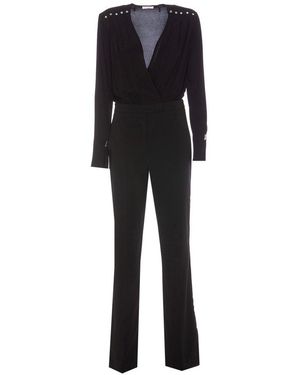 Patrizia Pepe V-Neck Wrap-Designed Jumpsuit - Black