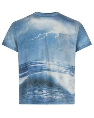 ERL Maxi Print T-Shirt - Blue