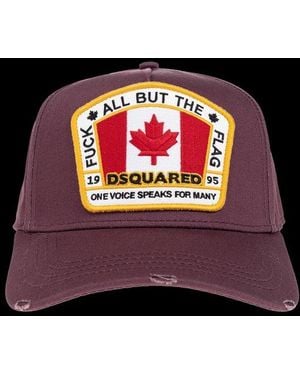 DSquared² Logo Patch Distressed Baseball Cap - Black