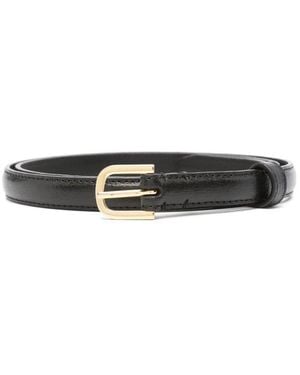 TOTEME Leather Thin Belt - Black