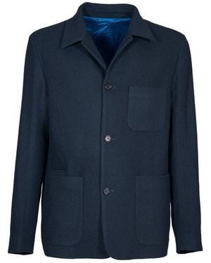 Paul Smith Buttoned Straight Hem Worker Jacket - Blue