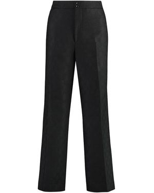 Gucci Luxury Wool Trouser With Chic Jacquard Motif - Black