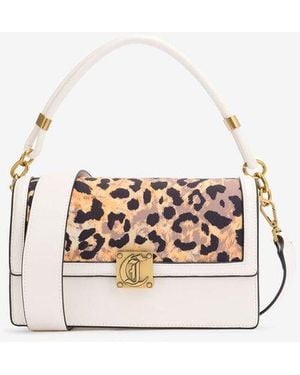 Roberto Cavalli Jc Plaque Leopard Printed Top Handle Bag - Multicolour