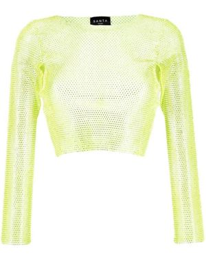 Santa Brands Crystal Mesh Top - Yellow
