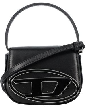 DIESEL 1Dr Xs-Iconic D Logo Plaque Mini Crossbody Bag - Black