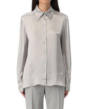 Alberta Ferretti Relaxed Fit Satin Shirt - Grey
