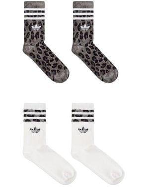 adidas Originals Logo Intarsia Two Pack Of Socks - Black