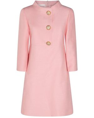 Valentino Button Detailed Crewneck Dress - Pink