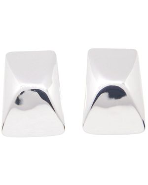 Anine Bing Curved Rectangle Polished Finish Earrings - White