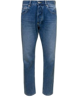 ICON DENIM Kanye 5 Pocket Jeans With Logo Patch - Blue