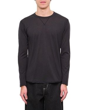 and wander Crewneck Long-Sleeved T-Shirt - Black