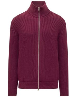 Seven Gauge Full-Zip Sweater - Purple