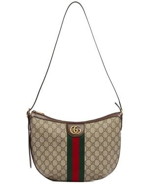 Gucci Web Detailed Ophidia Medium Shoulder Bag - Natural