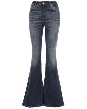 Pinko Filippa Flared Mid-Rise Jeans - Blue