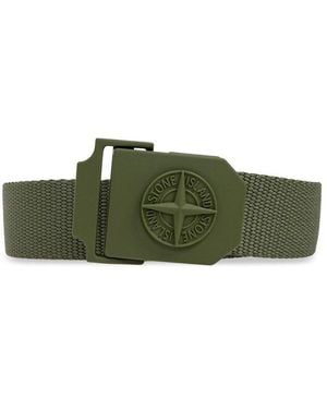 Stone Island Belt With Logo - Green