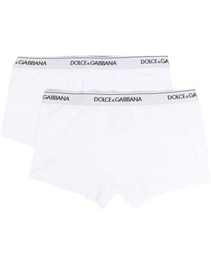Dolce & Gabbana Set Of 2 Boxers With Logo Band - White