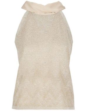D.exterior High Neck Sleeveless Top - White