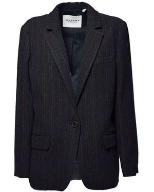 ジャケット ISABEL MARANT Embroidered Stretch Crepe Omelia Blazer ISABEL MARANT Omelia Pinstripe Blazer | Neutrals | FARFETCH